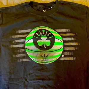 Black Adidas Boston Celtics T Shirt Size Large
